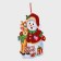 Decorative decoration (suspension) "Snowman and deer" 44x33.5 cm