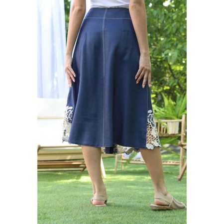 Female skirt, size 44, blue color-9