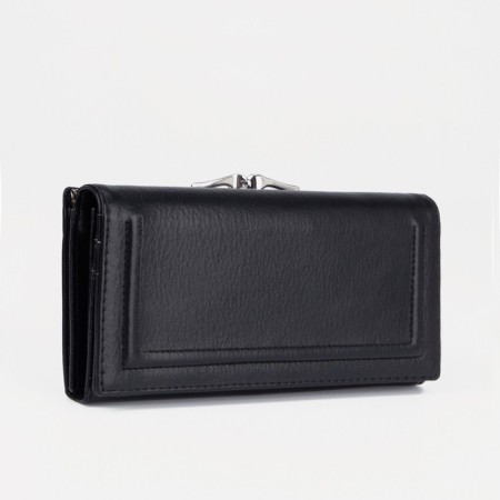 Women's wallet on magnets, black color