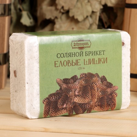 Salt briquette "spruce cones" with Altai herbs, 1.35 kg "Dobroparov"-1
