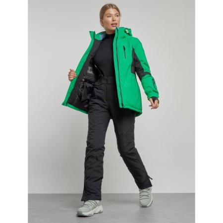 Ski costume female winter, size 48, green color-11
