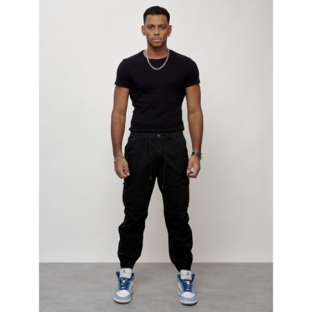 Cargo jeans, size 44-46, black color