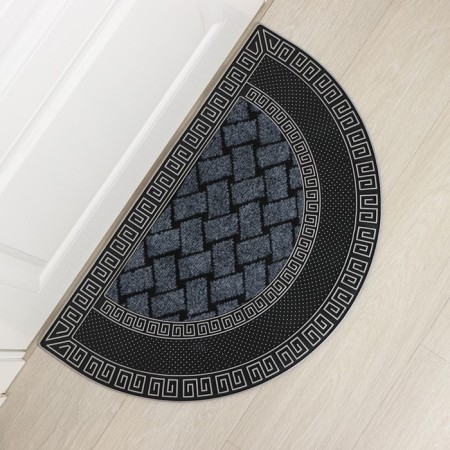Rug of the groomed semicircular shares "Meander", 45 × 75 cm, silver color-4