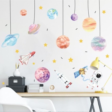 Sticking plastic interior color "planets on threads" set 2 sheets 30x90 cm