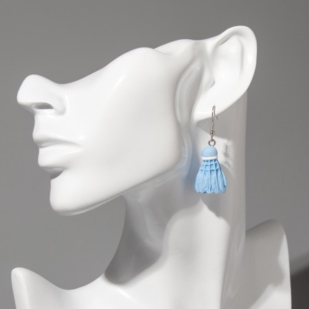 Earrings Assorted "Joy" a racket and a stake, the color is blue pink in silver-3