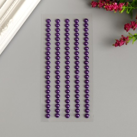 Decorative stickers "Pearls" 0.5 cm, 105 pcs, purple