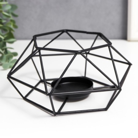 Summary metal per 1 candle "hexagon" black 12x13.5x6 cm-2