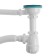 Aquant siphon for washing, 3 1/2 "x 40 mm, rectangular overflows, with corrugated 40x40/50 mm