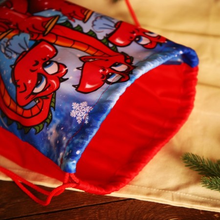 New Year's bag on the lace, the color is red/multi -colored-4