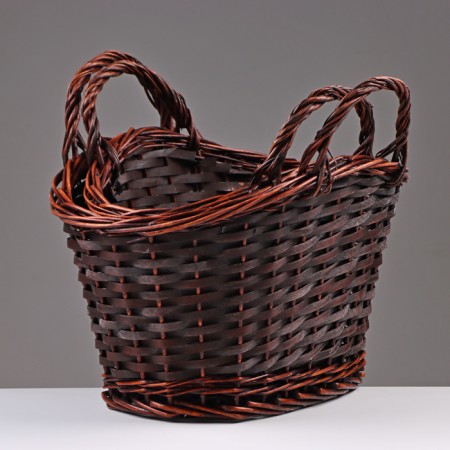 A set of baskets of 2 pcs, 39x25x19/33 cm, brown, willow-1