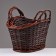 A set of baskets of 2 pcs, 39x25x19/33 cm, brown, willow
