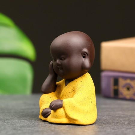 Figure "Buddha", 7x5 cm, yellow-1