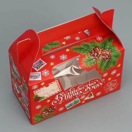 Box for cupcakes “Magic in your hands”, 16 x 10 x 8 cm, New Year-2