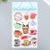 The plastic sticker is voluminous with glitter "drinks/desserts" gold/silver mix