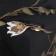 Brooch "Flower" lily, white color in gold