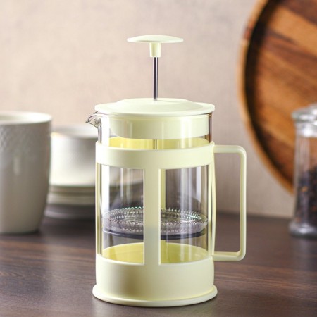 French-press glass share "Classics", 800 ml, milk color