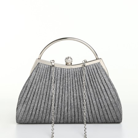 Female bag on farmar, silver color