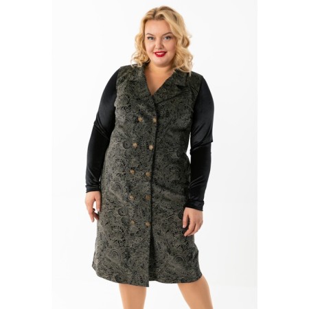 Female dress, size 54, black color, green-5