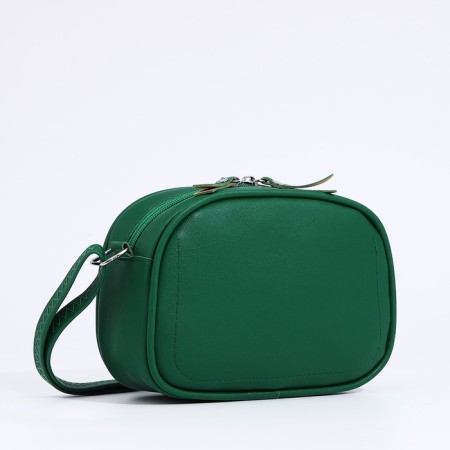 Bag Cross-Bodi with a zipper, green color-2