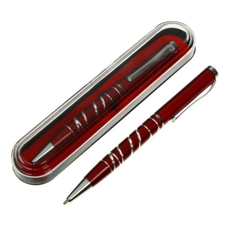 Gift handle, ball "glow" in a plastic case, rotary, red body with silver-1