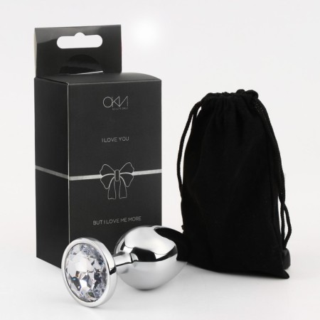 Anal traffic jam-hoods, silver, transparent crystal, d = 40 mm-3