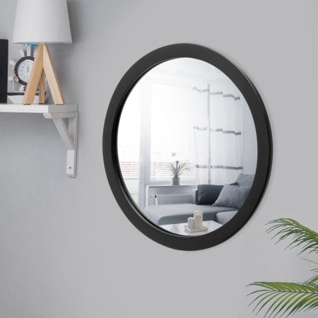 Circle mirror, wall, 50x50 cm, black baguette
