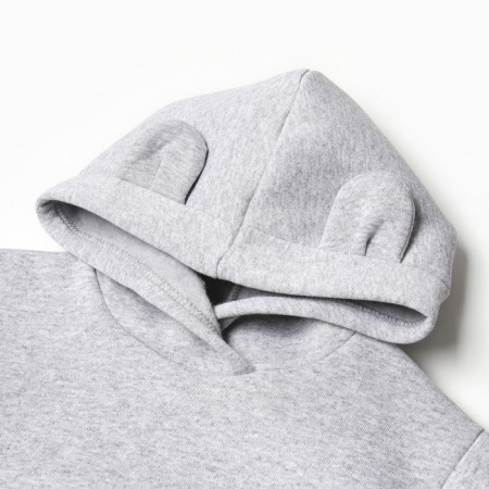 Sweatshirt for a girl, color medium gray melange, height 98 cm (56)-1