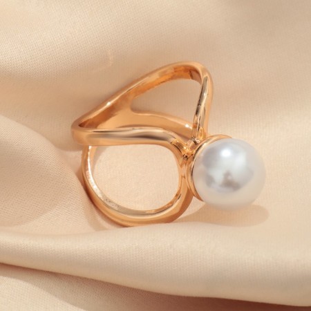 Ring for the scarf "grace", white color in gold-3