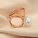 Ring for the scarf "grace", white color in gold