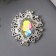 Decor for creativity Metal "Medallion Patal" pearl crystal set 2 pcs 2.6x2.4 cm 107141