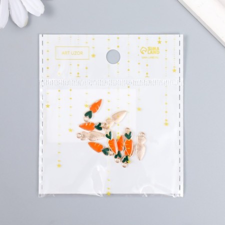 Decor for creativity metal, enamel "carrot" orange 0.5x1.6 cm-4