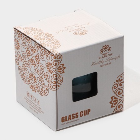 Glass mug for brewing with ceramic sieve "Tenderness", 300 ml, white color-9