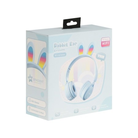 Wireless headphones Y08R, invoices, children's, BT 5.1, backlight, 400 mAh, blue-8
