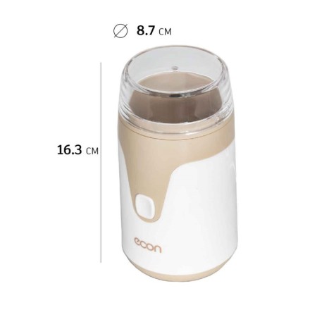 Electric coffee grinder ECON ECO-1511CG, 150 watts, 60 g, white-beige color-3