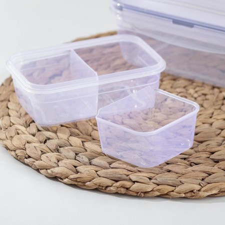 A set of lunch boxes rectangular, 3 pcs: 1.3 l, 0.7 l, 0.4 liters-3