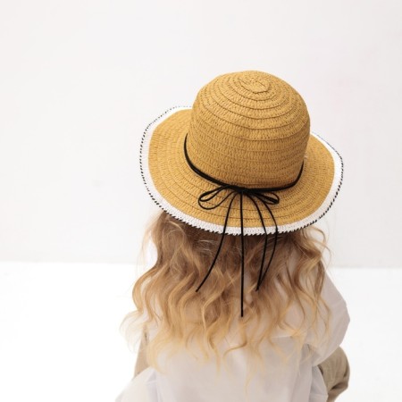 Hat for the girl Minaku "Puppet", size 50, beige color-3
