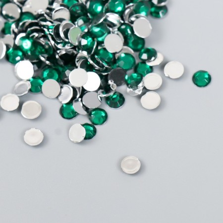 Decor for creativity in the bottle "Rhinestones. Dark green" set 500 pcs d = 0.5 cm 7x2x2 cm-2