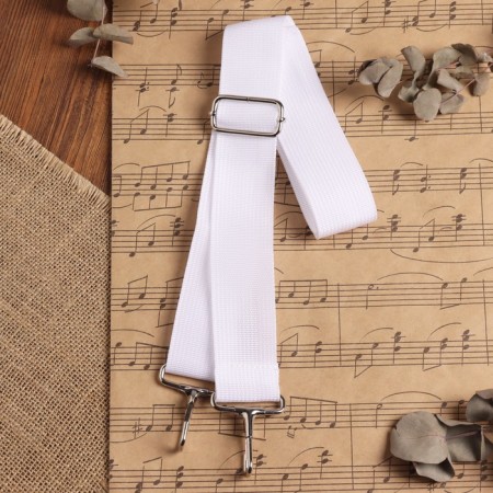 Belt for a marching drum, width 3.8 cm, length 75-145 cm, white-1