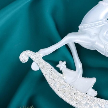 Christmas tree decoration "Magic luster" 11x11 cm, white-1