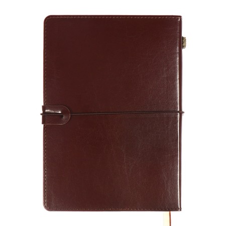 Dated diary 2025, A5 168 sheets, Devente. Saltos, soft leatherette cover, perforation, liesse, block 70, brown-18