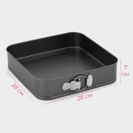 The form for baking the share "Elin. Square ", 28 × 28 cm, removable bottom, anti -stick coating, black color-1