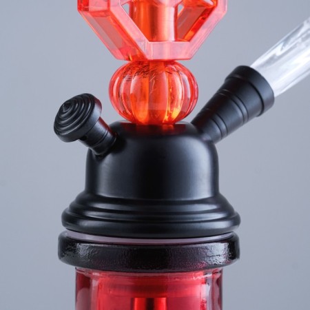 Hookah "Taishet", small, mine flat ornament, 27 cm, d bowl-5 cm, red-2