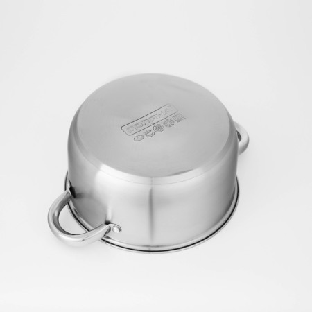 A set of stainless steel pots “Grette”, 3 subjects: 2.3 l, 3.2 l, 4.2 l, covers-7