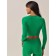Crop female top with a long sleeve Crop Top Manica Lunga, size 48, color green tea