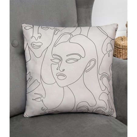 Pillow decorative figure ", size 40x40 cm, white color