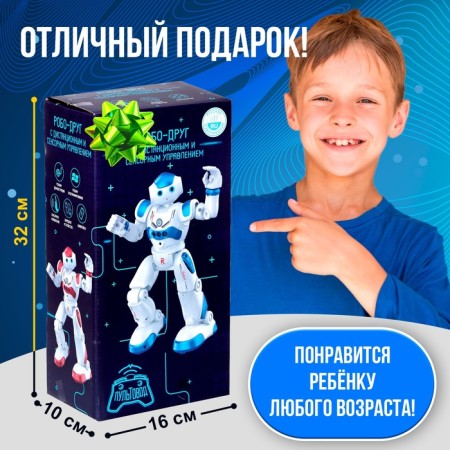 Robo-Dihrug robot, with remote and sensory control, Russian chip, blue color-5