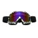 Mask glasses for motorcycle engineering, glass blue-violet chameleon, white-black, OM-19