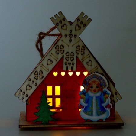 Light decor "House Santa Claus" red, 5.9 × 7 × 8.3 cm-4
