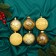 Set of balls Plastic D-8 cm, 6 pcs "Melody" disco cod, gold
