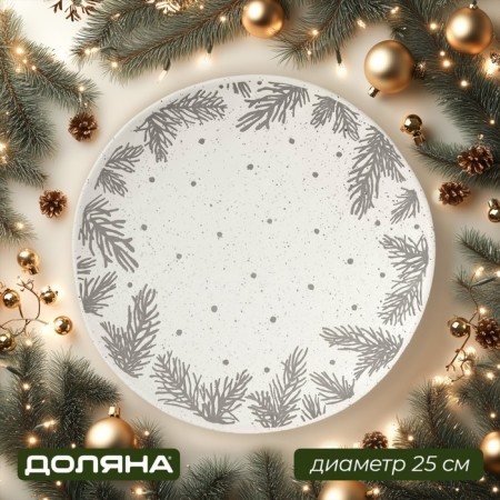 Board New Year's share Snow Cone, d = 25 cm, ceramics, white color